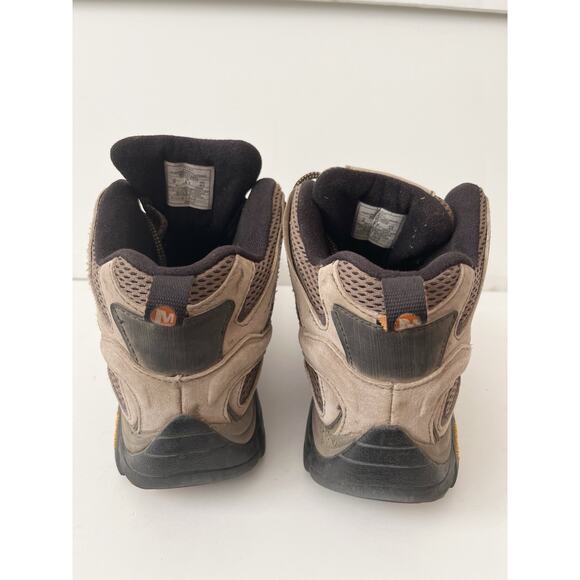 Merrell Moab 2 Mid Hiking Boots Men 9 Walnut Gray Vibram Waterproof JO6045 - Picture 4 of 6